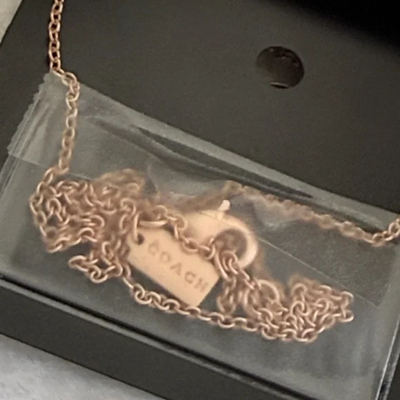 Coach 3D Teddy Bear Charm Necklace in Rose Gold and Gold - Picture 6 of 8